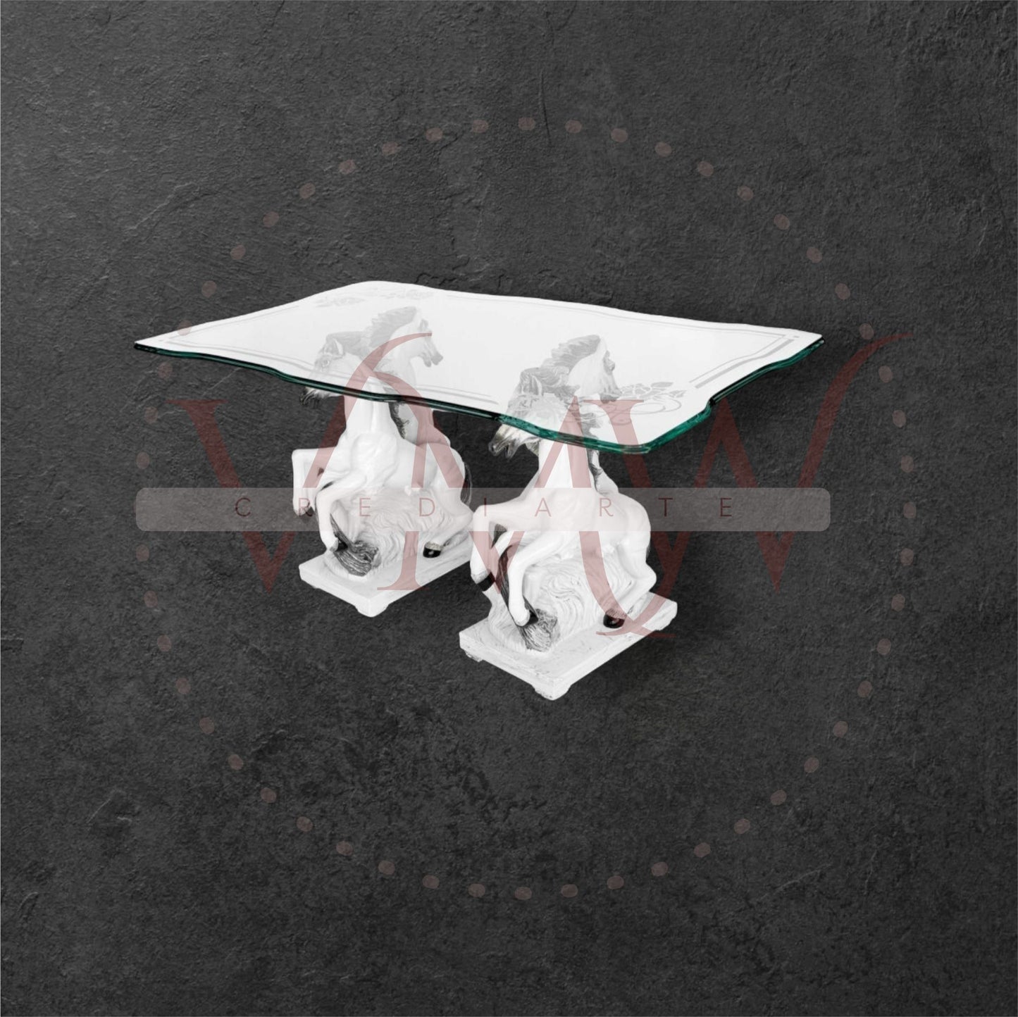 BASE COMEDOR CABALLOS DECORADA