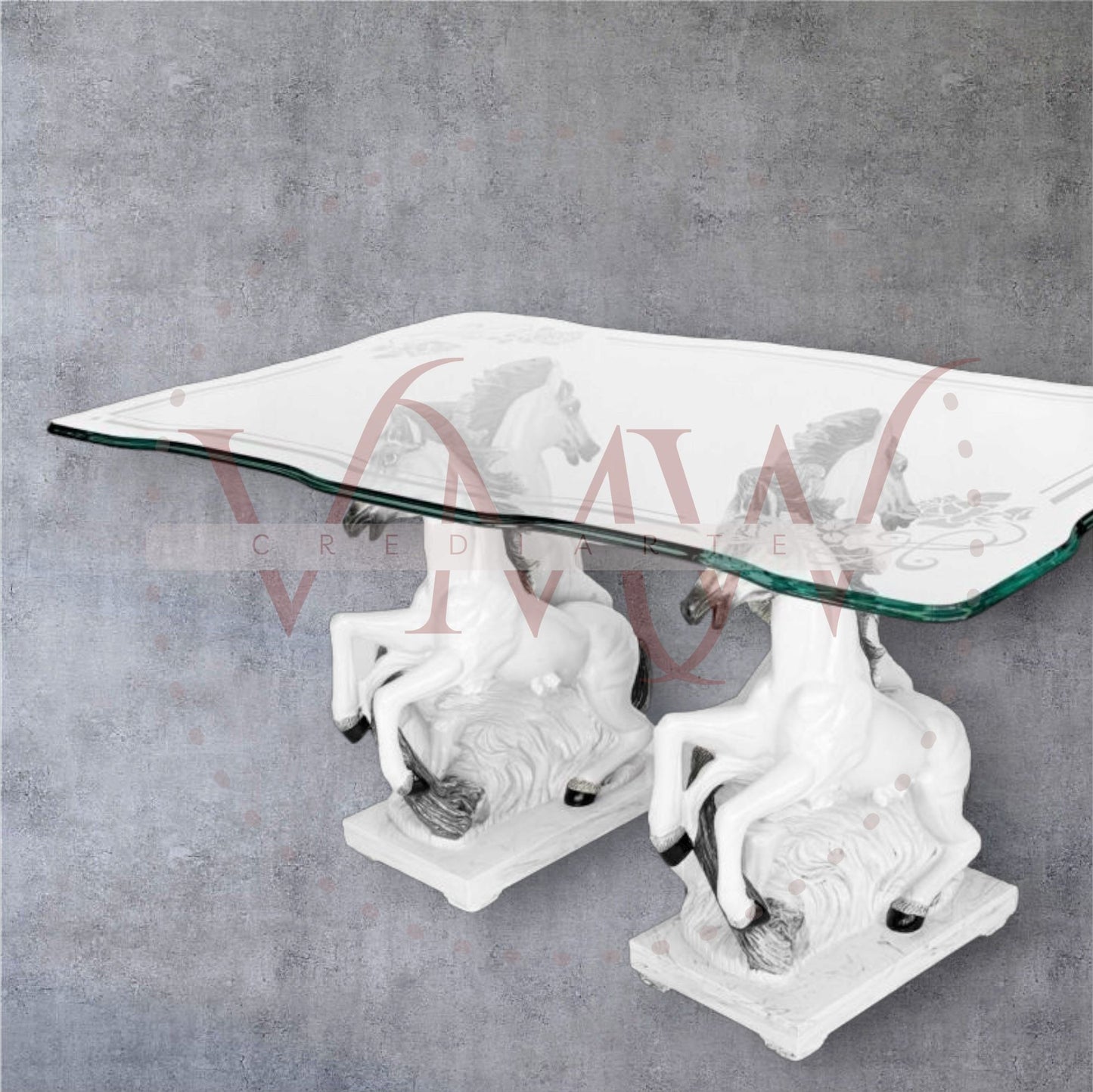 BASE COMEDOR CABALLOS DECORADA