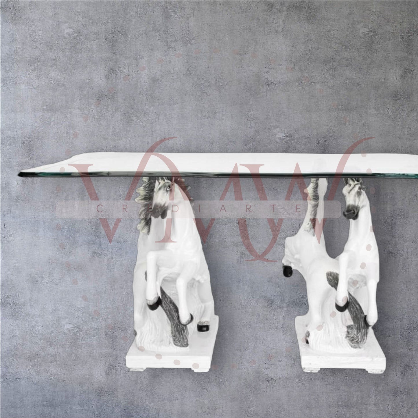 BASE COMEDOR CABALLOS DECORADA