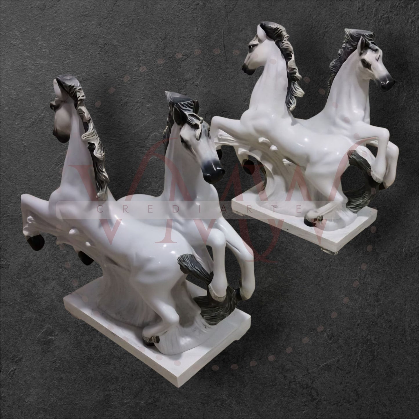 BASE COMEDOR CABALLOS DECORADA