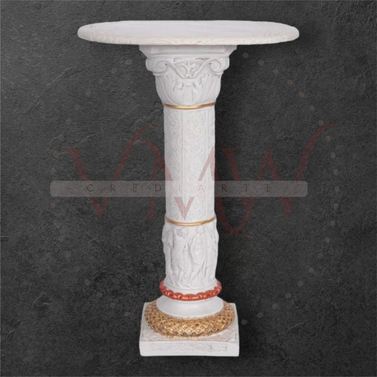 COLUMNA GRIEGA DECORADA CON PLATO OVALADO