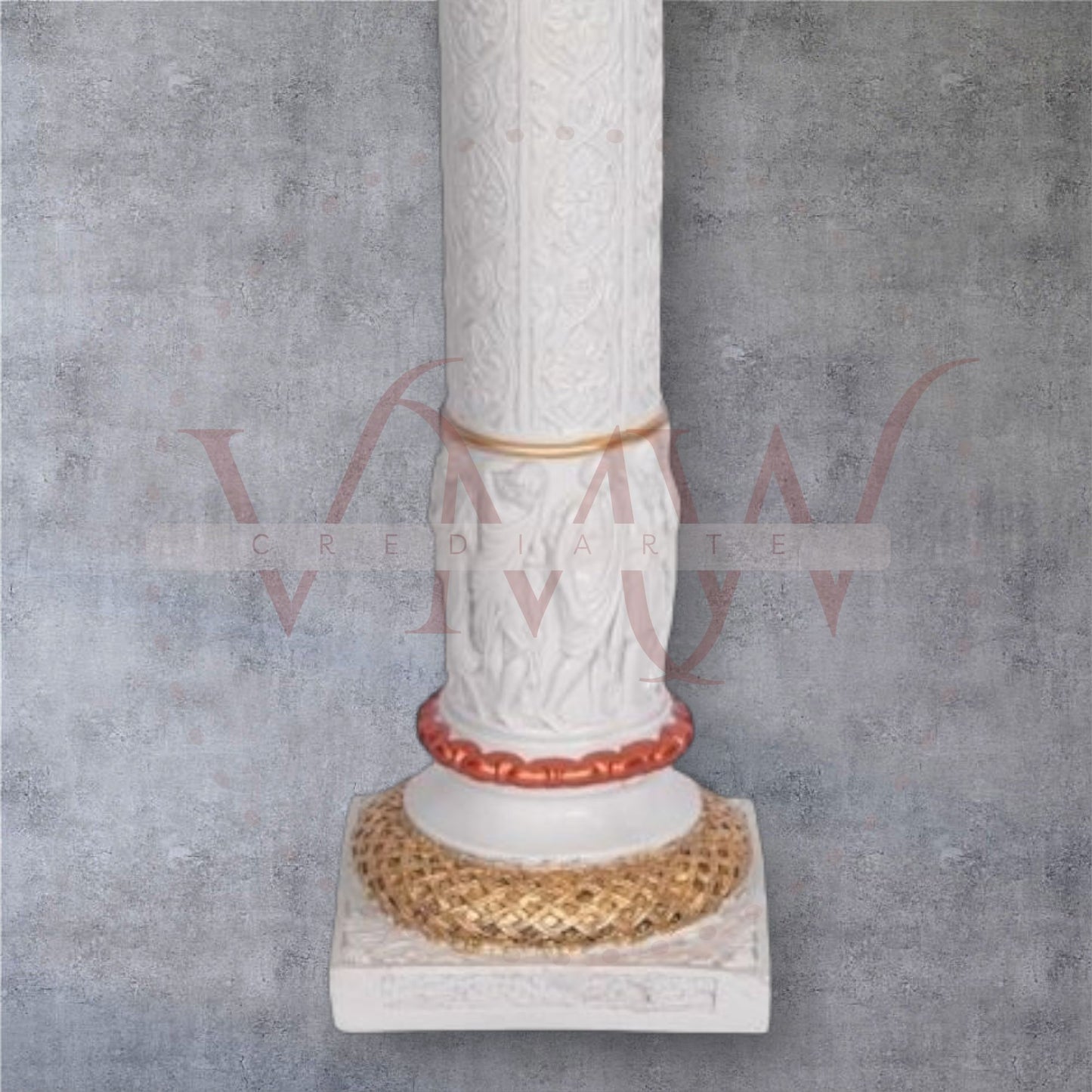 COLUMNA GRIEGA DECORADA CON PLATO OVALADO