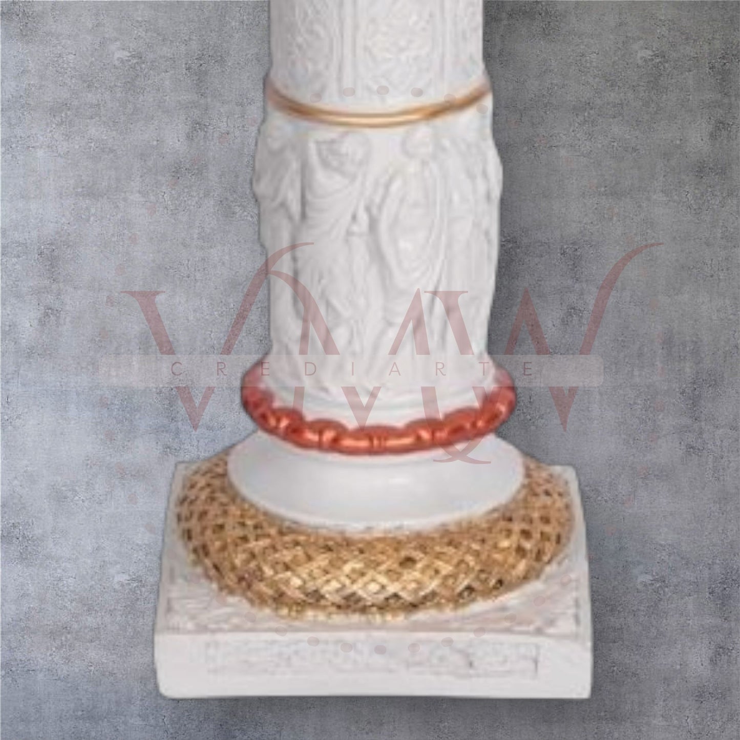 COLUMNA GRIEGA DECORADA CON PLATO OVALADO