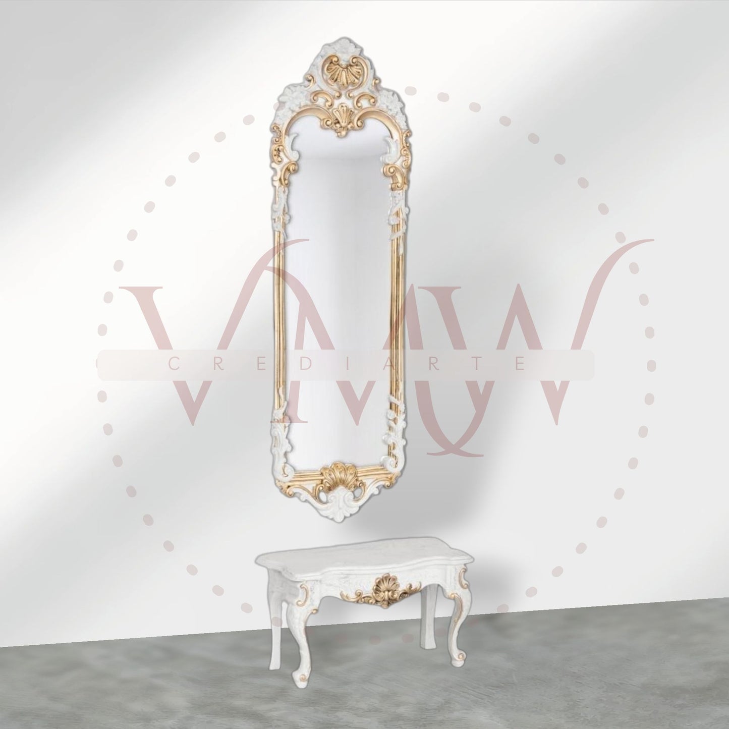 CONSOLA LUIS XV PEQUEÑA DECORADA