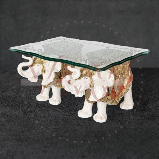MESA DE CENTRO ELEFANTES DECORADOS